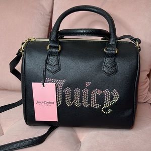 NWT Black Juicy Couture Rhinestone Satchel Bag (speedy style)